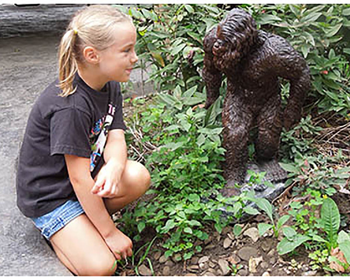 young girl with bigfoot