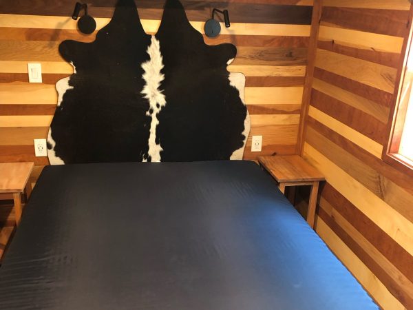 bedroom in pond cabin