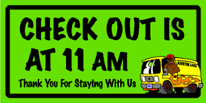 cabin checkout is 11am