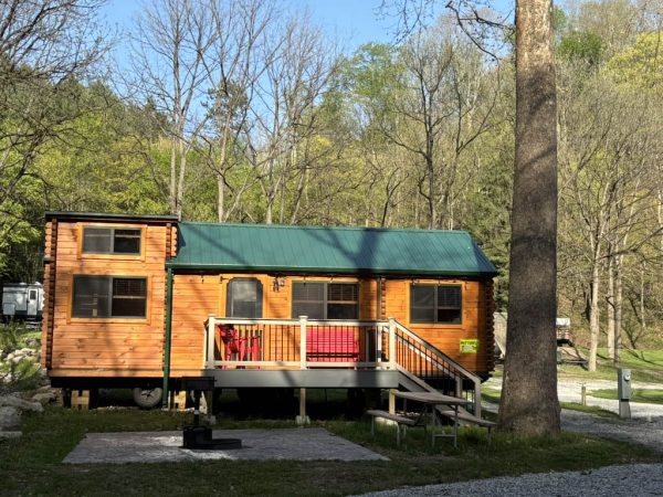 Butterfly Cabin - Porch and Patio at Austin Lake Park in Toronto OH