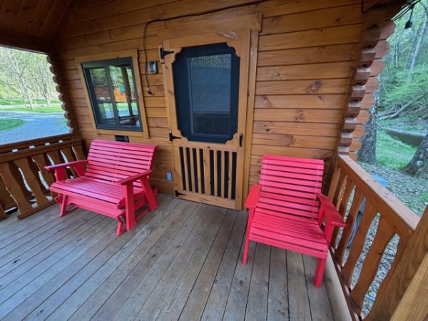 Katydid Cabin Covered Porch at Austin Lake Park in Toronto OH Katydid Cabin Covered Porch at Austin Lake Park in Toronto OH