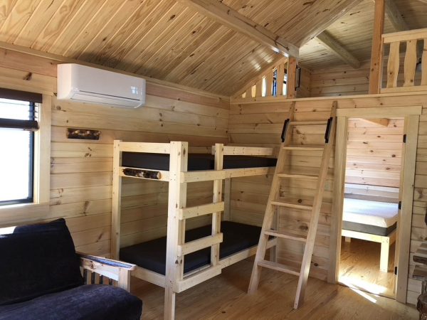 Ladybug Cabin Bunk Area at Austin Lake Park in Toronto OH