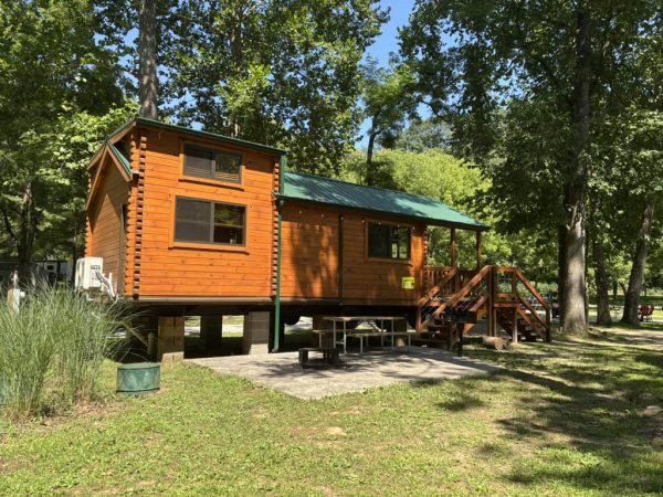Ladybug Cabin Exterior at Austin Lake Park in Toronto OH